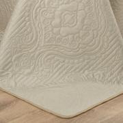 Kit: 1 Cobre-leito Solteiro Bouti de Microfibra Ultrasonic  + 1 Porta-travesseiro - Ornare Creme - Dui Design