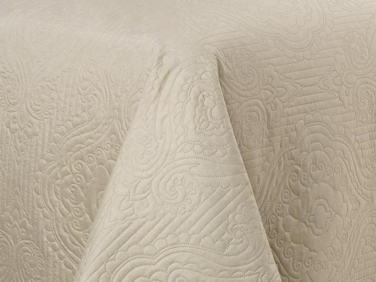 Kit: 1 Cobre-leito Solteiro Bouti de Microfibra Ultrasonic + 1 Porta-travesseiro - Ornare Creme - Dui Design