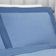 Kit: 1 Cobre-leito Casal Bouti de Microfibra Ultrasonic  + 2 Porta-travesseiros - Ornare Azul Sky - Dui Design