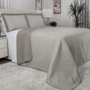 Kit: 1 Cobre-leito Queen Bouti de Microfibra Ultrasonic  + 2 Porta-travesseiros - Ornare Bege - Dui Design