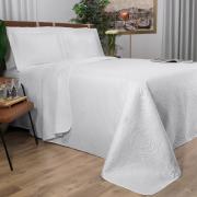 Kit: 1 Cobre-leito Queen Bouti de Microfibra Ultrasonic  + 2 Porta-travesseiros - Ornare Branco - Dui Design