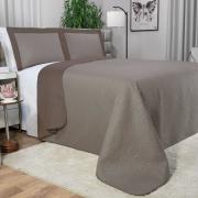 Kit: 1 Cobre-leito Queen Bouti de Microfibra Ultrasonic  + 2 Porta-travesseiros - Ornare Noz Moscada - Dui Design