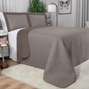 Kit: 1 Cobre-leito Queen Bouti de Microfibra Ultrasonic  + 2 Porta-travesseiros - Ornare Noz Moscada - Dui Design
