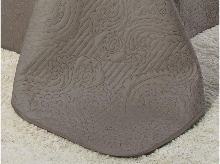 Kit: 1 Cobre-leito Queen Bouti de Microfibra Ultrasonic  + 2 Porta-travesseiros - Ornare Noz Moscada - Dui Design