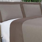 Kit: 1 Cobre-leito Queen Bouti de Microfibra Ultrasonic  + 2 Porta-travesseiros - Ornare Noz Moscada - Dui Design