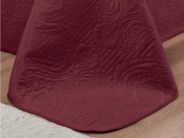 Kit: 1 Cobre-leito Queen Bouti de Microfibra Ultrasonic  + 2 Porta-travesseiros - Ornare Rosa Barroque - Dui Design