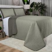 Kit: 1 Cobre-leito Queen Bouti de Microfibra Ultrasonic  + 2 Porta-travesseiros - Ornare Stone - Dui Design