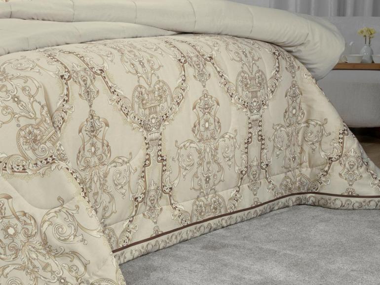 Jogo de Cama Casal 150 fios - Ornato Bege - Dui Design