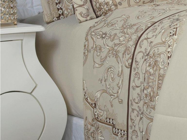 Jogo de Cama Casal 150 fios - Ornato Bege - Dui Design