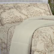 Jogo de Cama Casal 150 fios - Ornato Bege - Dui Design