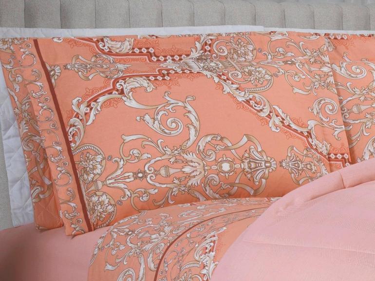 Jogo de Cama King 150 fios - Ornato Terracota - Dui Design