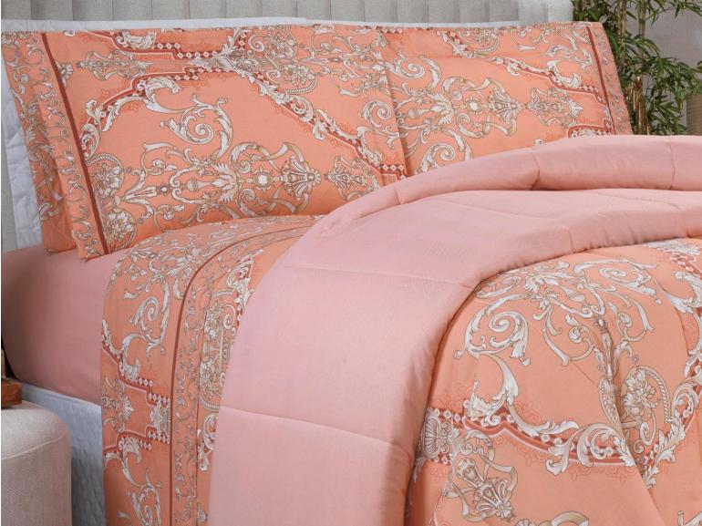 Jogo de Cama King 150 fios - Ornato Terracota - Dui Design