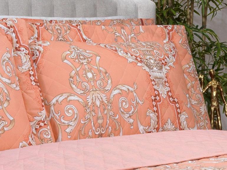 Enxoval King com Cobre-leito 7 pe�as 150 fios - Ornato Terracota - Dui Design