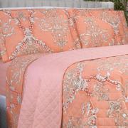 Enxoval King com Cobre-leito 7 pe�as 150 fios - Ornato Terracota - Dui Design