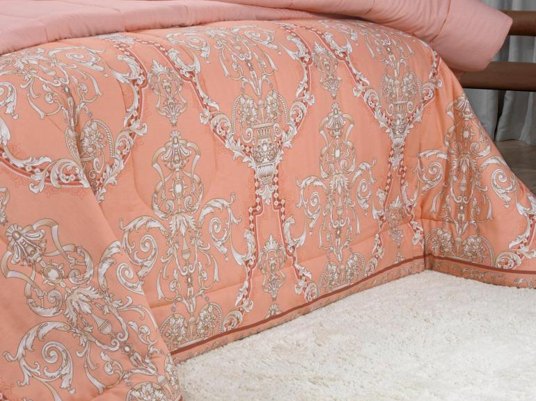 Enxoval King com Edredom 5 pe�as 150 fios - Ornato Terracota - Dui Design