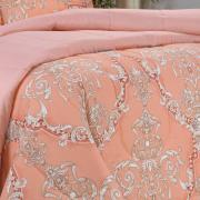 Enxoval King com Edredom 5 pe�as 150 fios - Ornato Terracota - Dui Design