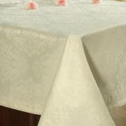 Toalha de Mesa Fcil de Limpar Retangular 10-12 Lugares 160x320cm - Ornato Champagne - Dui Design