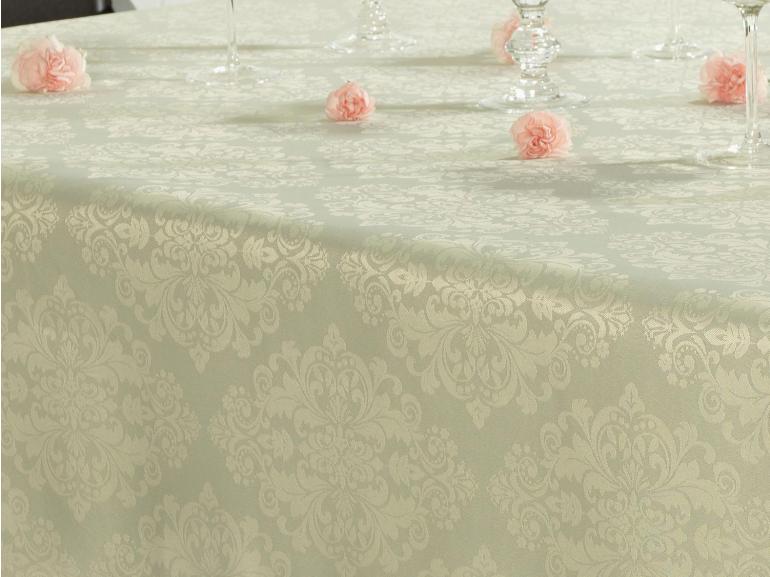 Toalha de Mesa Fcil de Limpar Quadrada 8 Lugares 220x220cm - Ornato Champagne - Dui Design