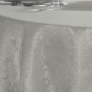 Toalha de Mesa Fcil de Limpar Redonda 220cm - Ornato Cinza - Dui Design