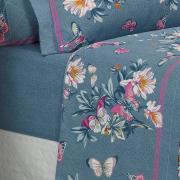 Jogo de Cama Casal 150 fios - Orvalho Azul - Dui Design