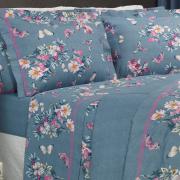 Jogo de Cama Casal 150 fios - Orvalho Azul - Dui Design