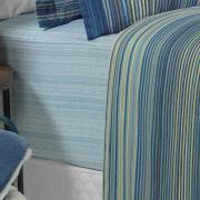 Jogo de Cama Casal Percal 180 fios - Tokyo Indigo - Dui Design
