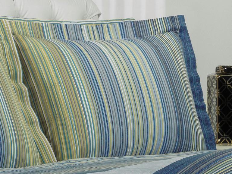 Jogo de Cama Casal Percal 180 fios - Tokyo Indigo - Dui Design