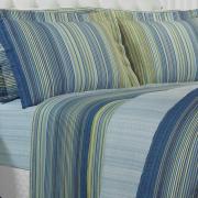 Jogo de Cama Casal Percal 180 fios - Tokyo Indigo - Dui Design