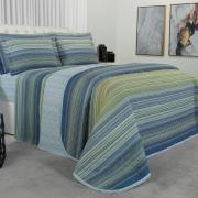 Kit: 1 Cobre-leito Solteiro + 1 Porta-travesseiro Percal 180 fios - Tokyo Indigo - Dui Design