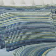 Kit: 1 Cobre-leito Solteiro + 1 Porta-travesseiro Percal 180 fios - Tokyo Indigo - Dui Design