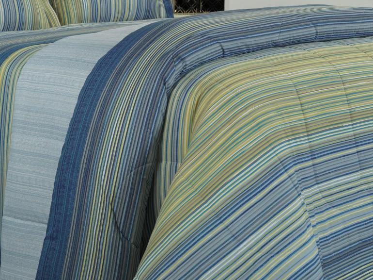 Edredom Casal Percal 180 fios - Tokyo Indigo - Dui Design