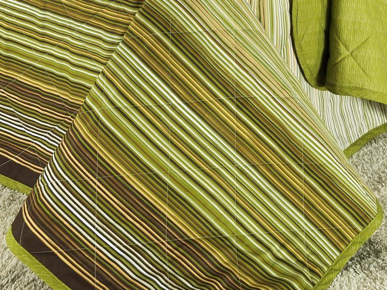 Kit: 1 Cobre-leito Casal + 2 Porta-travesseiros Cetim de Algodo 250 fios - Osaka Verde - Dui Design