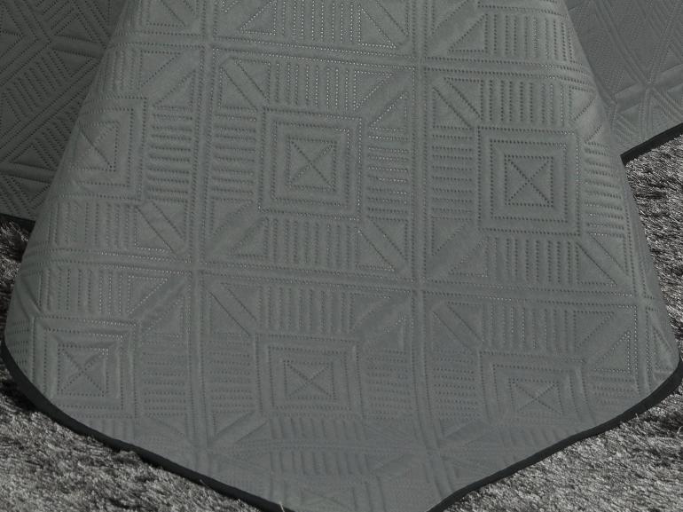 Kit: 1 Cobre-leito Casal Bouti de Microfibra Ultrasonic + 2 Porta-travesseiros - Osborne Grafite - Dui Design