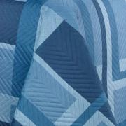 Kit: 1 Cobre-leito King Bouti de Microfibra Ultrasonic Estampada + 2 Porta-travesseiros - Oslo Indigo - Dui Design