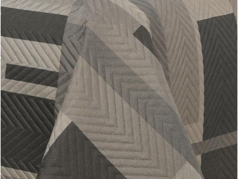 Kit: 1 Cobre-leito King Bouti de Microfibra Ultrasonic Estampada + 2 Porta-travesseiros - Oslo Taupe - Dui Design