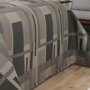 Kit: 1 Cobre-leito King Bouti de Microfibra Ultrasonic Estampada + 2 Porta-travesseiros - Oslo Taupe - Dui Design