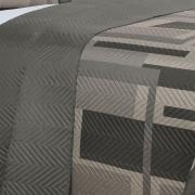 Kit: 1 Cobre-leito King Bouti de Microfibra Ultrasonic Estampada + 2 Porta-travesseiros - Oslo Taupe - Dui Design