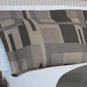 Kit: 1 Cobre-leito King Bouti de Microfibra Ultrasonic Estampada + 2 Porta-travesseiros - Oslo Taupe - Dui Design