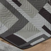 Kit: 1 Cobre-leito Queen Bouti de Microfibra Ultrasonic Estampada + 2 Porta-travesseiros - Oslo Taupe - Dui Design