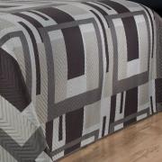 Kit: 1 Cobre-leito Queen Bouti de Microfibra Ultrasonic Estampada + 2 Porta-travesseiros - Oslo Taupe - Dui Design