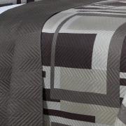 Kit: 1 Cobre-leito Queen Bouti de Microfibra Ultrasonic Estampada + 2 Porta-travesseiros - Oslo Taupe - Dui Design