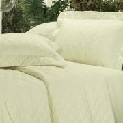 Kit: 1 Cobre-leito Casal + 2 porta-travesseiros Cetim 300 fios - Ottawa Marfim - Dui Design