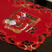 Trilho de Mesa Natal com Bordado Richelieu 40x85cm Avulso - Papai Noel Vermelho - Dui Design