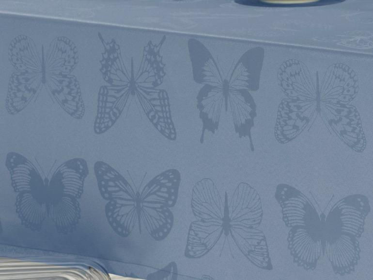Toalha de Mesa Fcil de Limpar Quadrada 8 Lugares 220x220cm - Papillon Jeans - Dui Design