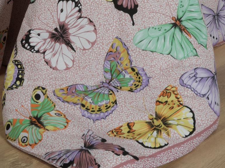 Edredom Casal 150 fios - Papillon Rosa - Dui Design