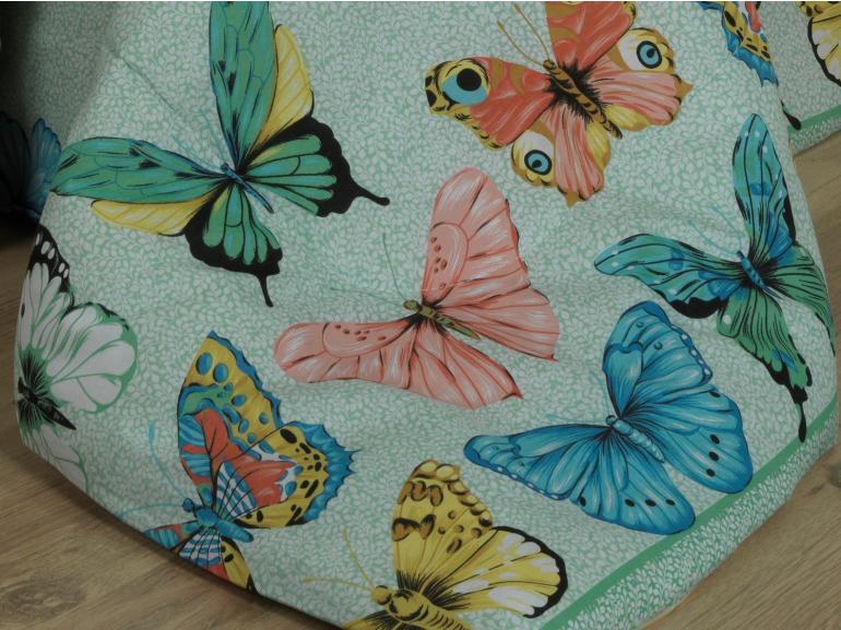 Jogo de Cama Casal 150 fios - Papillon Verde - Dui Design