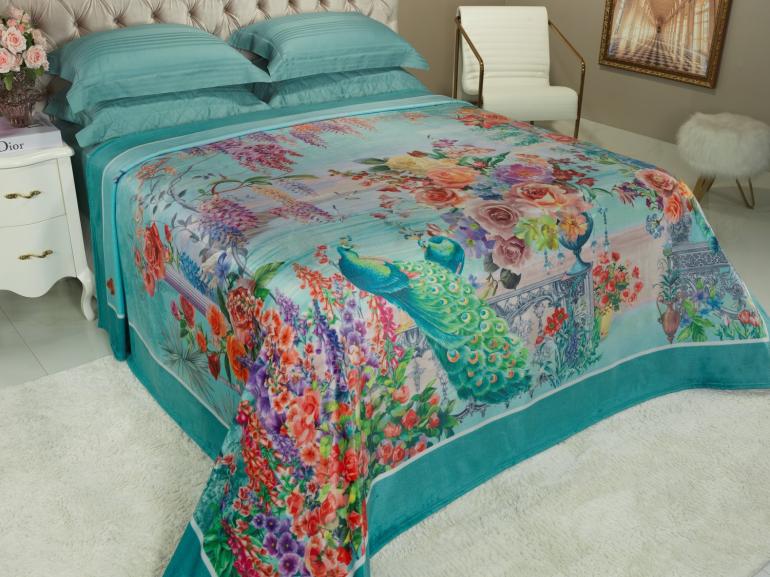 Cobertor Avulso Queen Flanelado com Estampa Digital 260 gramas/m² - Paradise - Dui Design