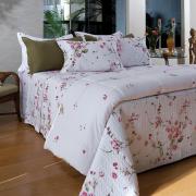 Edredom Casal Percal 300 fios 100% Algodo - Paris Rosa - Kacyumara