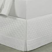 Saia para cama Box Matelassada com Bordado Inglês Casal - Passini Branco - Dui Design