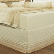 Saia para cama Box Matelassada com Bordado Inglês Queen - Passini Marfim - Dui Design